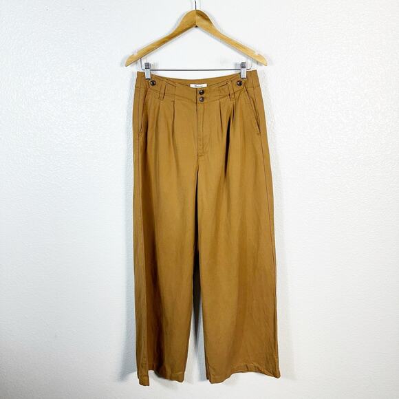 Madewell Womens The Harlow Wide Leg Trouser Pant in Acorn Size 6 - Picture 3 of 13